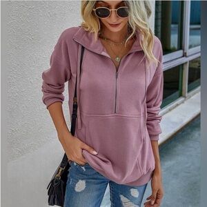 NWOT - SHEIN Pink Zip-Up with Front Pocket Size Large - Never Worn!